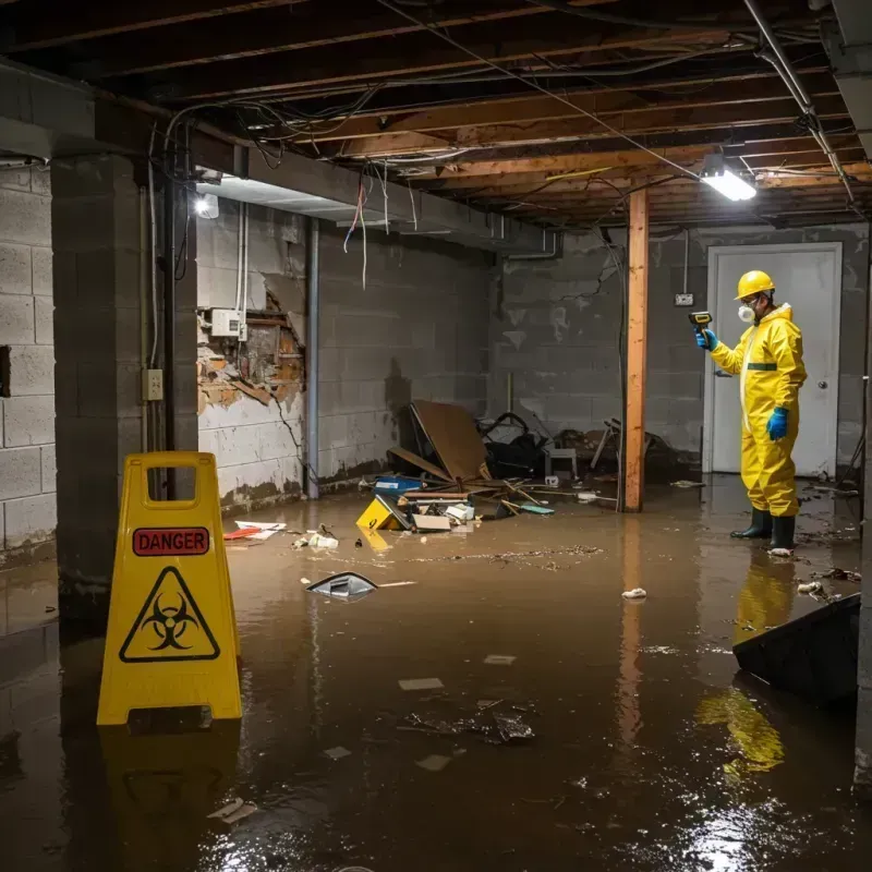 Flooded Basement Electrical Hazard in Sussex County, VA Property