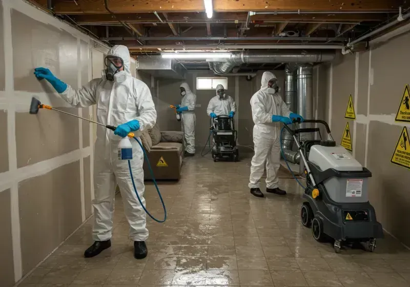 Basement Moisture Removal and Structural Drying process in Sussex County, VA